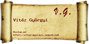 Vitéz Györgyi névjegykártya